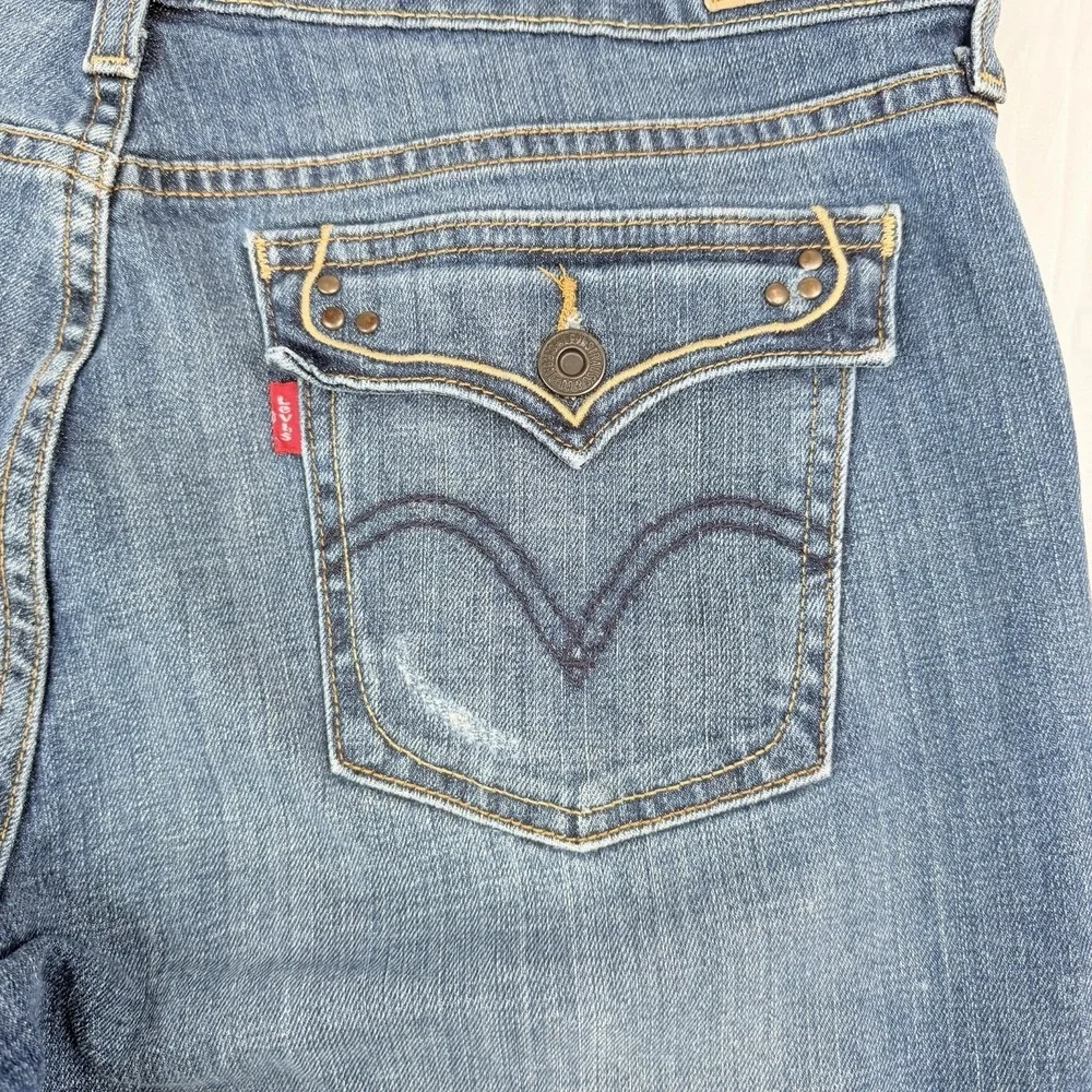 Levis 515 Bootcut Jeans Women's 12 M High Rise Stretch Medium Wash Denim 33x31.5